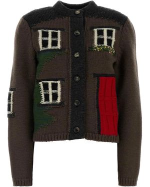 JW Anderson House Polo Cardigan - Black