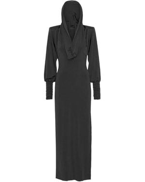 ROTATE BIRGER CHRISTENSEN Rotate Birger Christensen Long Dress With Hood - Black
