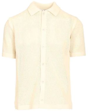 Maison Kitsuné Maison Kitsuné Open Knit Short Sleeve Cardigan - White