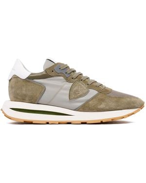 Philippe Model Mondial Vert Nylon Sneakers - Gray