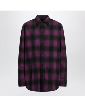 Balenciaga Check-Pattern Shirt - Purple