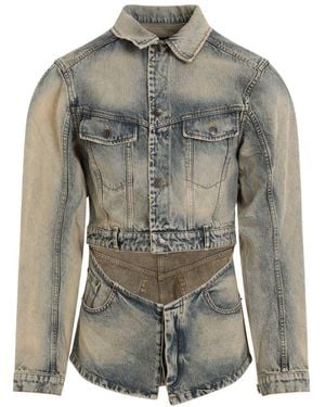 Egonlab Cutout Denim Jacket - Gray
