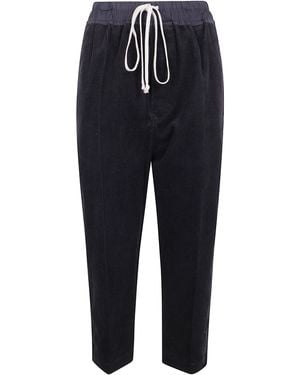 Rick Owens "Drawstring Astaires" Cropped Pants - Blue