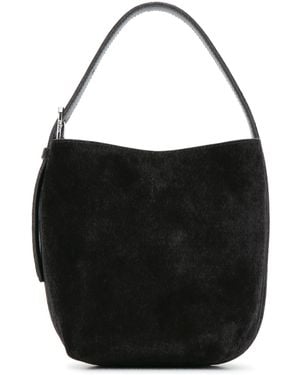 TOTEME Petite Belted Suede Tote - Black