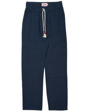 MC2 Saint Barth Linen Pants Made - Blue