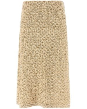 Fabiana Filippi Denim-Effect Tweed Skirt - Natural