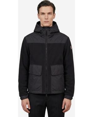 Moncler Polartec Hooded Zip-Up Sweatshirt - Black