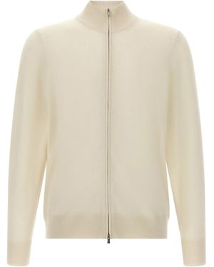 BOSS Shaved Knit Cardigan - White