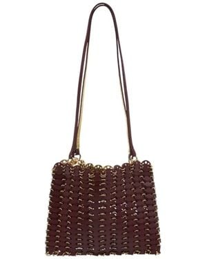 Rabanne Bordeaux Calf Steel Bag - Brown