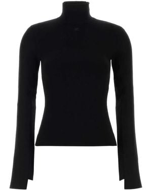 Courreges Interlock Mocknecksweater - Black