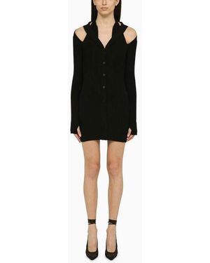 ANDREADAMO Andreadamo Ribbed Mini Dress With Cut-Out - Black