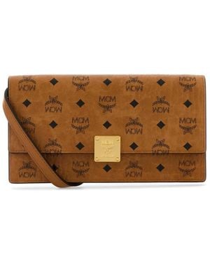 MCM Aren Wallet With Shoulder Strap - Brown