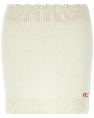 Chloé Fitted Wool And Cashmere Miniskirt - Natural