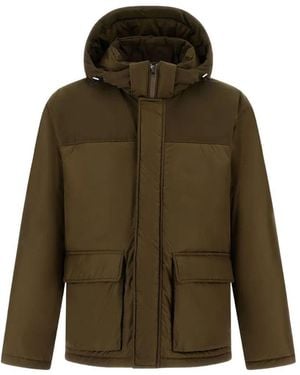 Herno Panelled Hooded Parka Coat - Green