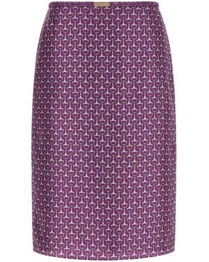 Gucci 'Morsetto' Print Skirt - Purple