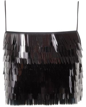 Self-Portrait Sequin Top - Black