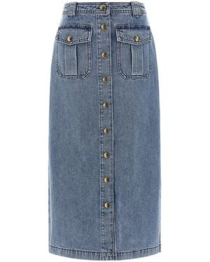 Zimmermann 'Denim Pencil' Skirt - Blue