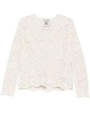 Semicouture Calanthe V-Necked Sweater - White