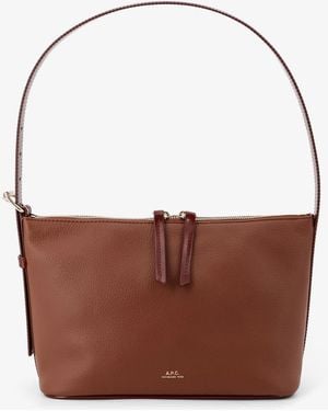 A.P.C. Vera Leather Shoulder Bag - Brown