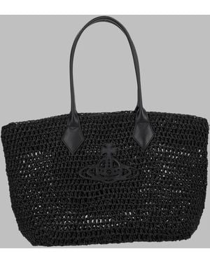 Vivienne Westwood Tote Bag Alana Small Paper Handbags - Black