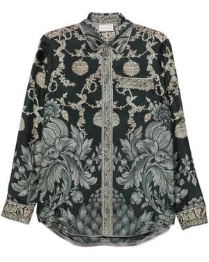 Pierre Louis Mascia Printed Silk Shirt - Grey