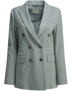 Circolo 1901 Lightblue Cotton Linen Jacket - Green