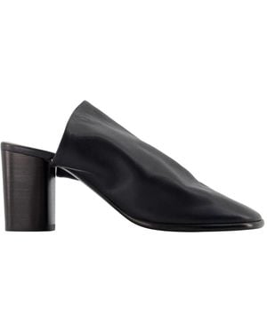 Lemaire Lambskin Mules With Block Heel - Blue