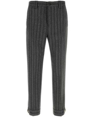 Versace Formal Pant Responsible Light Weight Twill Pinstri - Black