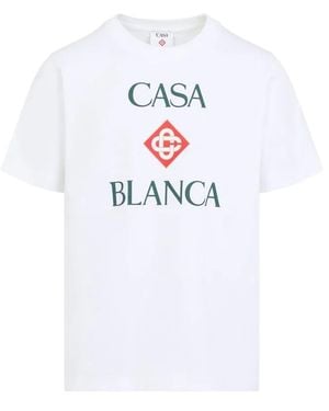 CASABLANCA Logo-Print Short-Sleeve T-Shirt - White