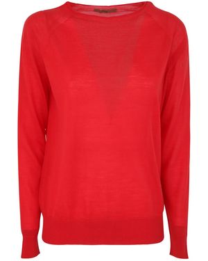 Nuur Boat Neck Jumper - Red