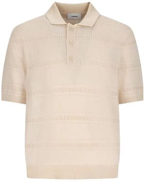 Lardini Embroidered Polo Shirt - Natural