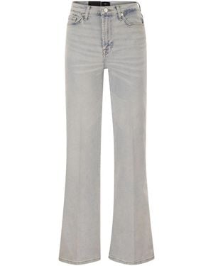 7 For All Mankind Modern Dojo Tailorless Flare Luxe Vintage Denim Jeans - Grey