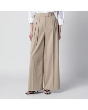 Anine Bing Lou Pants With Pleats - Natural