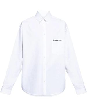 Balenciaga Shirt With Logo - White