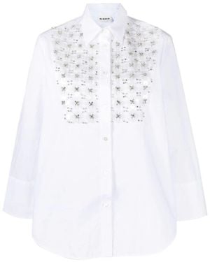 P.A.R.O.S.H. Shirt With Distinctive Plastron - White