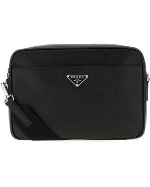 Prada Leather Clutch - Black