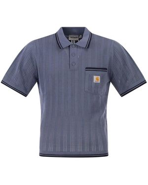 Carhartt Cotton Polo Shirt With Contrasting Trim - Blue