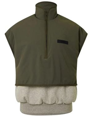 Fear Of God Essentials Nylon Fleece Mockneck Vest - Green