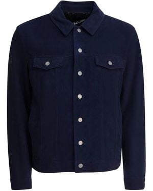 Altum Suede Trucker Jacket - Blue