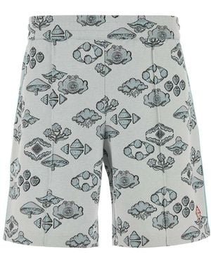 CASABLANCA Embroidered Stretch Jacquard Bermuda Shorts - Blue