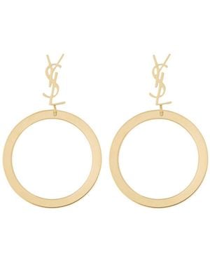 Saint Laurent Orecchini Cassandre Con Pendente - Metallic