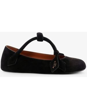 Alaïa Le Teckel Suede Ballet Flats - Black