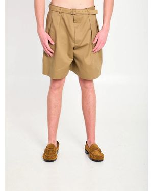 Saint Laurent Drill Bermuda Shorts - Natural