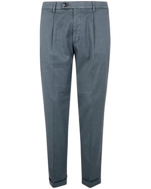 Michael Coal Linen Classic Pants - Blue