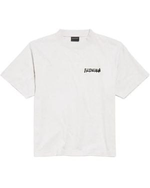 Balenciaga Cotton T-Shirt With Logo - White