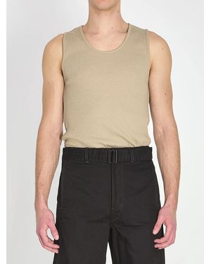 Lemaire Cotton Linen Rib Tank - Blue