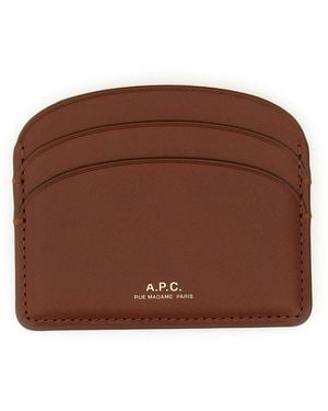 A.P.C. Demi Lune Card Holder - Brown