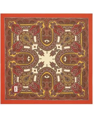 Saint Laurent Square Scarf - Brown