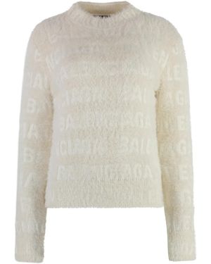 Balenciaga Ivory Wool Blend Jumper - White