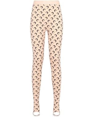 Marine Serre "Moon" Leggings - Natural